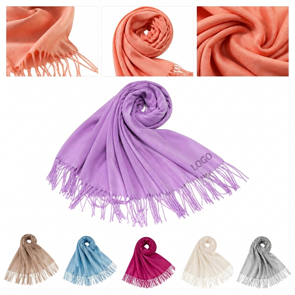 Premium Reversible Fringed Shawl Scarf with Dual-Tone Finish