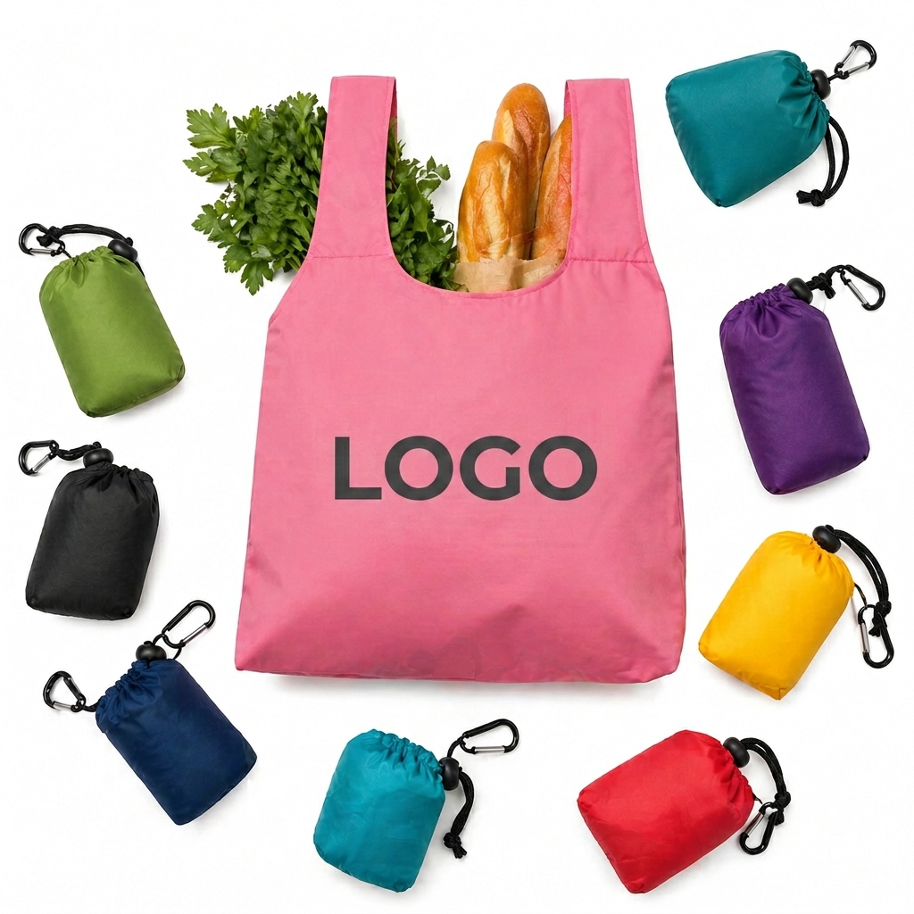 Portable Foldable Shopping Carrier with Integrated Storage Pouch